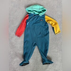 Patagonia Toddler Multicolor Hooded Fleece Footie
